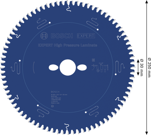 Ketassaetera EXPERT High Pressure Laminate, 250 × 2,8/1,8 × 30 mm, T80 Bosch EXPERT – Bosch EXPERT