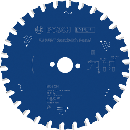 Ketassaetera EXPERT Sandwich Panel, 165 × 2/1,6 × 20 mm, T30 Bosch EXPERT – Bosch EXPERT