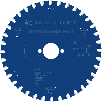 Ketassaetera EXPERT Sandwich Panel, 190 × 2/1,6 × 30 mm, T36 Bosch EXPERT – Bosch EXPERT