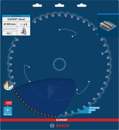 Ketassaetera EXPERT Steel, 355 × 2,6/2,2 × 25,4 mm, T90 Bosch EXPERT – Bosch EXPERT