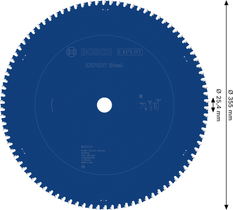 Ketassaetera EXPERT Steel, 355 × 2,6/2,2 × 25,4 mm, T90 Bosch EXPERT – Bosch EXPERT
