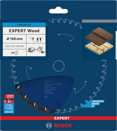 Ketassaetera EXPERT Wood, 160 × 2,6/1,6 × 20 mm, T24 Bosch EXPERT – Bosch EXPERT