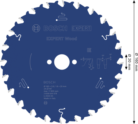 Ketassaetera EXPERT Wood, 160 × 2,6/1,6 × 20 mm, T24 Bosch EXPERT – Bosch EXPERT