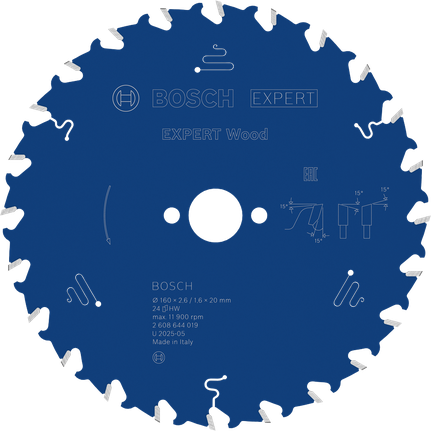 Ketassaetera EXPERT Wood, 160 × 2,6/1,6 × 20 mm, T24 Bosch EXPERT – Bosch EXPERT