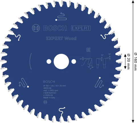 Ketassaetera EXPERT Wood, 160 × 2,6/1,6 × 20 mm, T48 Bosch EXPERT – Bosch EXPERT