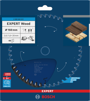 Ketassaetera EXPERT Wood, 160 × 2,6/1,6 × 20 mm, T48 Bosch EXPERT – Bosch EXPERT