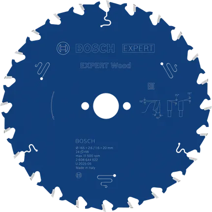 Ketassaetera EXPERT Wood, 165 × 2,6/1,6 × 20 mm, T24 Bosch EXPERT – Bosch EXPERT