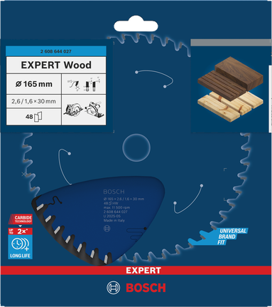 Ketassaetera EXPERT Wood, 165 × 2,6/1,6 × 30 mm, T48 Bosch EXPERT – Bosch EXPERT