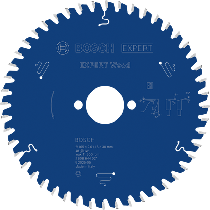 Ketassaetera EXPERT Wood, 165 × 2,6/1,6 × 30 mm, T48 Bosch EXPERT – Bosch EXPERT