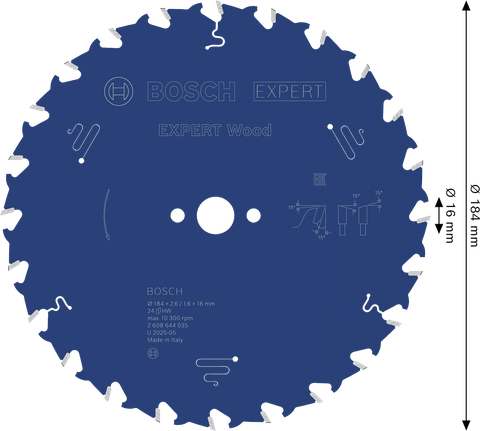 Ketassaetera EXPERT Wood, 184 × 2,6/1,6 × 16 mm, T24 Bosch EXPERT – Bosch EXPERT