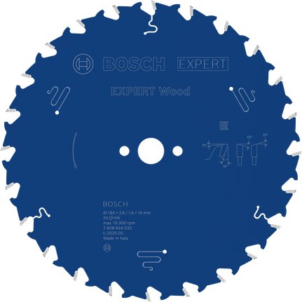 Ketassaetera EXPERT Wood, 184 × 2,6/1,6 × 16 mm, T24 Bosch EXPERT – Bosch EXPERT