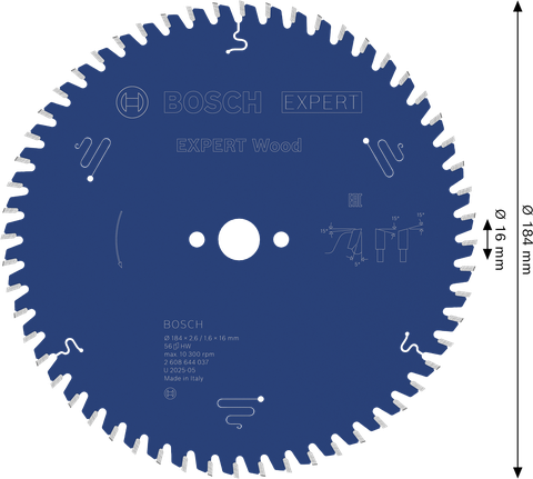 Ketassaetera EXPERT Wood, 184 × 2,6/1,6 × 16 mm, T56 Bosch EXPERT – Bosch EXPERT