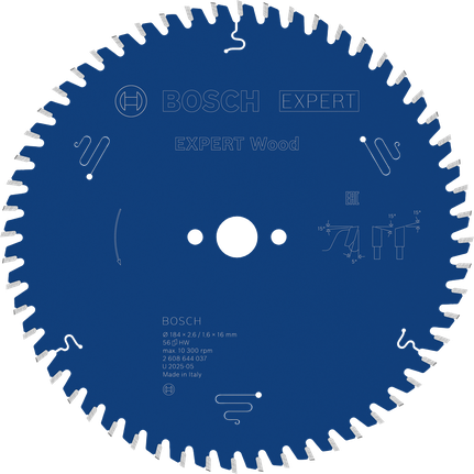 Ketassaetera EXPERT Wood, 184 × 2,6/1,6 × 16 mm, T56 Bosch EXPERT – Bosch EXPERT