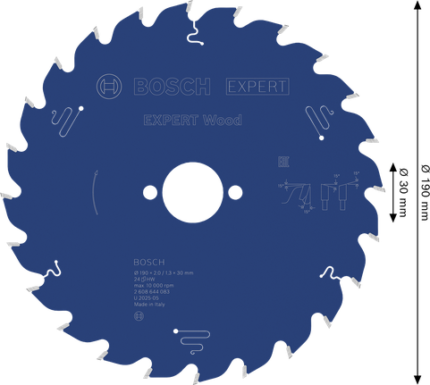 Ketassaetera EXPERT Wood, 190 × 2/1,3 × 30 mm, T24 Bosch EXPERT – Bosch EXPERT