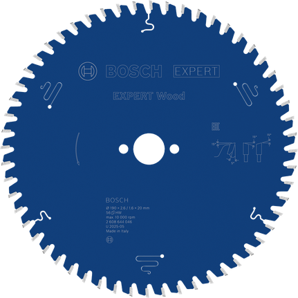 Ketassaetera EXPERT Wood, 190 × 2,6/1,6 × 20 mm, T56 Bosch EXPERT – Bosch EXPERT