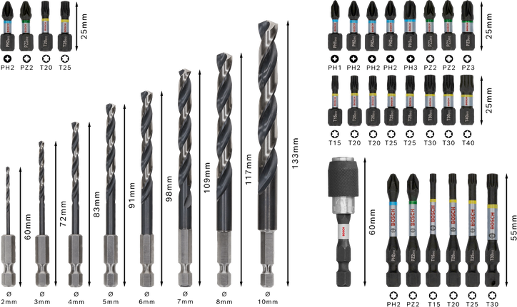 Komplekt PRO Impact Metal, 6 × 35 tk Bosch Professional – Bosch Professional