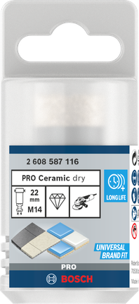 Kroonpuur PRO Ceramic dry, 22 × 35 × 14 mm Bosch Professional – Bosch Professional