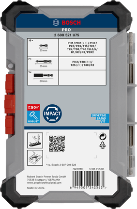 Kruviotsakute komplekt PRO Impact, 24 tk Bosch Professional – Bosch Professional