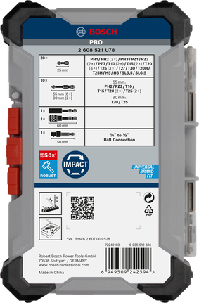 Kruviotsakute komplekt PRO Impact, 41 tk Bosch Professional – Bosch Professional