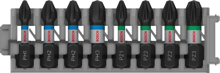 Kruviotsakute komplekt PRO Impact, PH1; PH2 (x2); PH3; PZ1; PZ2 (x2); PZ3, 25 mm, 8 tk Bosch Professional – Bosch Professional