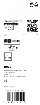 Padruniadapter kuulühendusega PRO, 1/2", 50 mm Bosch Professional – Bosch Professional