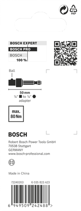 Padruniadapter kuulühendusega PRO, 1/4", 50 mm Bosch Professional – Bosch Professional