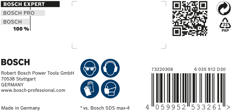 Löökpuur EXPERT SDS max-8X, 30 × 200 × 320 mm Bosch EXPERT – Bosch EXPERT