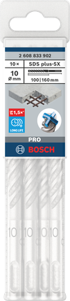 Löökpuur PRO SDS plus-5X, 10 × 100 × 160 mm, 10 tk Bosch Professional – Bosch Professional