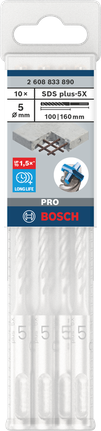 Löökpuur PRO SDS plus-5X, 5 × 100 × 160 mm, 10 tk Bosch Professional – Bosch Professional