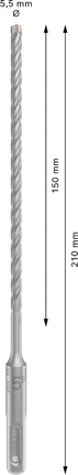 Löökpuur PRO SDS plus-5X, 5,5 × 150 × 210 mm Bosch Professional – Bosch Professional