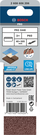 Lihvlint PRO X440, 40 × 305 mm, G60, 3 tk Bosch Professional – Bosch Professional