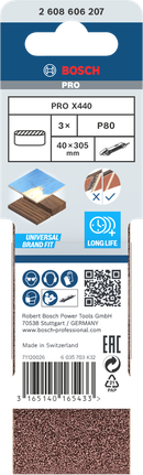 Lihvlint PRO X440, 40 × 305 mm, G80, 50 tk Bosch Professional – Bosch Professional