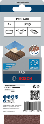 Lihvlint PRO X440, 60 × 400 mm, G40, 3 tk Bosch Professional – Bosch Professional