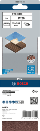Lihvlint PRO X440, 75 × 533 mm, G120, 3 tk Bosch Professional – Bosch Professional