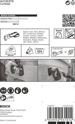 Mitmeotstarbelise tööriista leht EXPERT Sanding Plate AVZ 90 RT6, 90 mm Bosch EXPERT – Bosch EXPERT