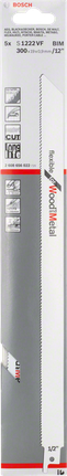 Multi Material painduv S1222VF tera, 0,9 × 19 × 300 mm, 5 tk Bosch Professional – Bosch Professional