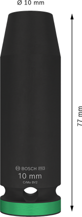 Padrunvõti PRO Impact, 1/2 tolli, 10 mm, sügav Bosch Professional – Bosch Professional