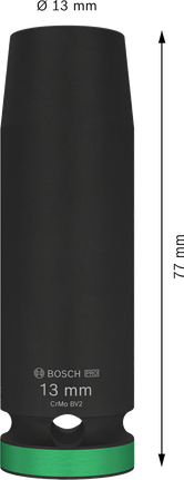 Padrunvõti PRO Impact, 1/2 tolli, 13 mm, sügav Bosch Professional – Bosch Professional