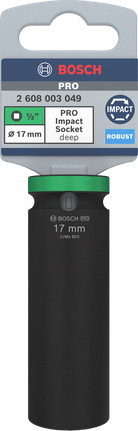 Padrunvõti PRO Impact, 1/2 tolli, 17 mm, sügav Bosch Professional – Bosch Professional
