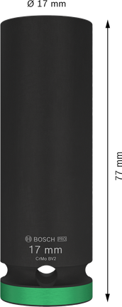 Padrunvõti PRO Impact, 1/2 tolli, 17 mm, sügav Bosch Professional – Bosch Professional
