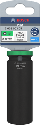Padrunvõti PRO Impact, 1/2 tolli, 19 mm, sügav Bosch Professional – Bosch Professional