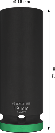 Padrunvõti PRO Impact, 1/2 tolli, 19 mm, sügav Bosch Professional – Bosch Professional