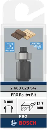 Bosch Professional alumise laagriga tasapinnaline freesitera, Ø 12,7 x L 13, varre läbimõõt 8 mm – Bosch Professional