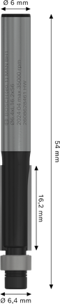 Bosch Professional alumise laagriga tasapinnaline freesitera, Ø 6,4 x L 16,2, varre läbimõõt 6 mm – Bosch Professional