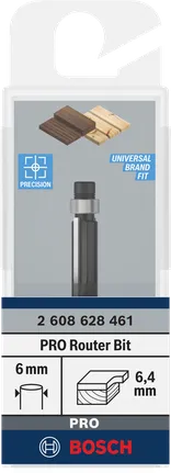 Bosch Professional alumise laagriga tasapinnaline freesitera, Ø 6,4 x L 16,2, varre läbimõõt 6 mm – Bosch Professional