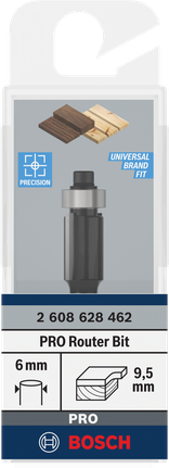 Bosch Professional alumise laagriga tasapinnaline freesitera, Ø 9,5 x L 13,7, varre läbimõõt 6 mm – Bosch Professional
