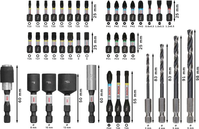 Tarvikute komplekt Impact Metal Set, 40 tk Bosch Professional – Bosch Professional