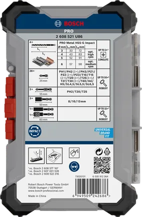 Tarvikute komplekt Impact Metal Set, 40 tk Bosch Professional – Bosch Professional
