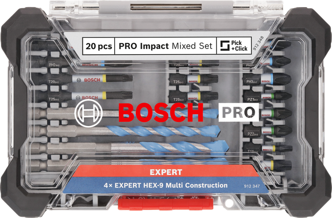 Tarvikute komplekt Impact Mixed Set, 20 tk Bosch Professional – Bosch Professional