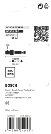 Bosch Professional kuulühendusega pesaadapter, 3/8 tolli, 50 mm – Bosch Professional